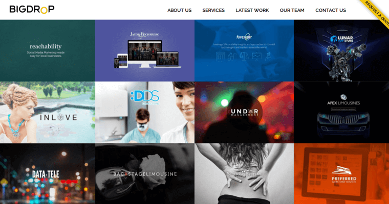 Latest Work page of #1 Leading Web Development Business: Big Drop Inc